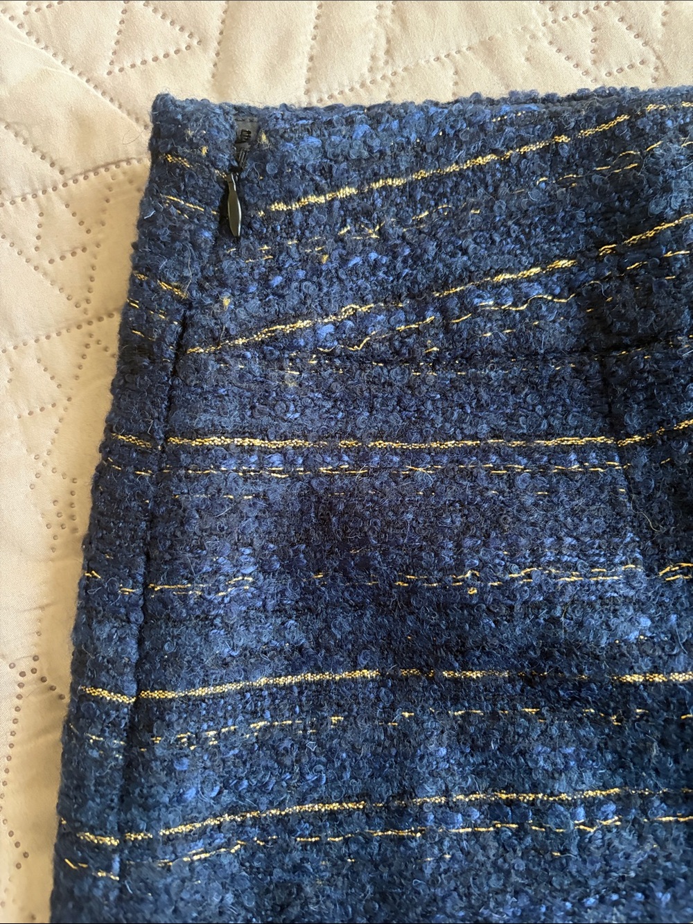 Loft Classic Navy Tweed Mini Skirt - Picture 3 of 4